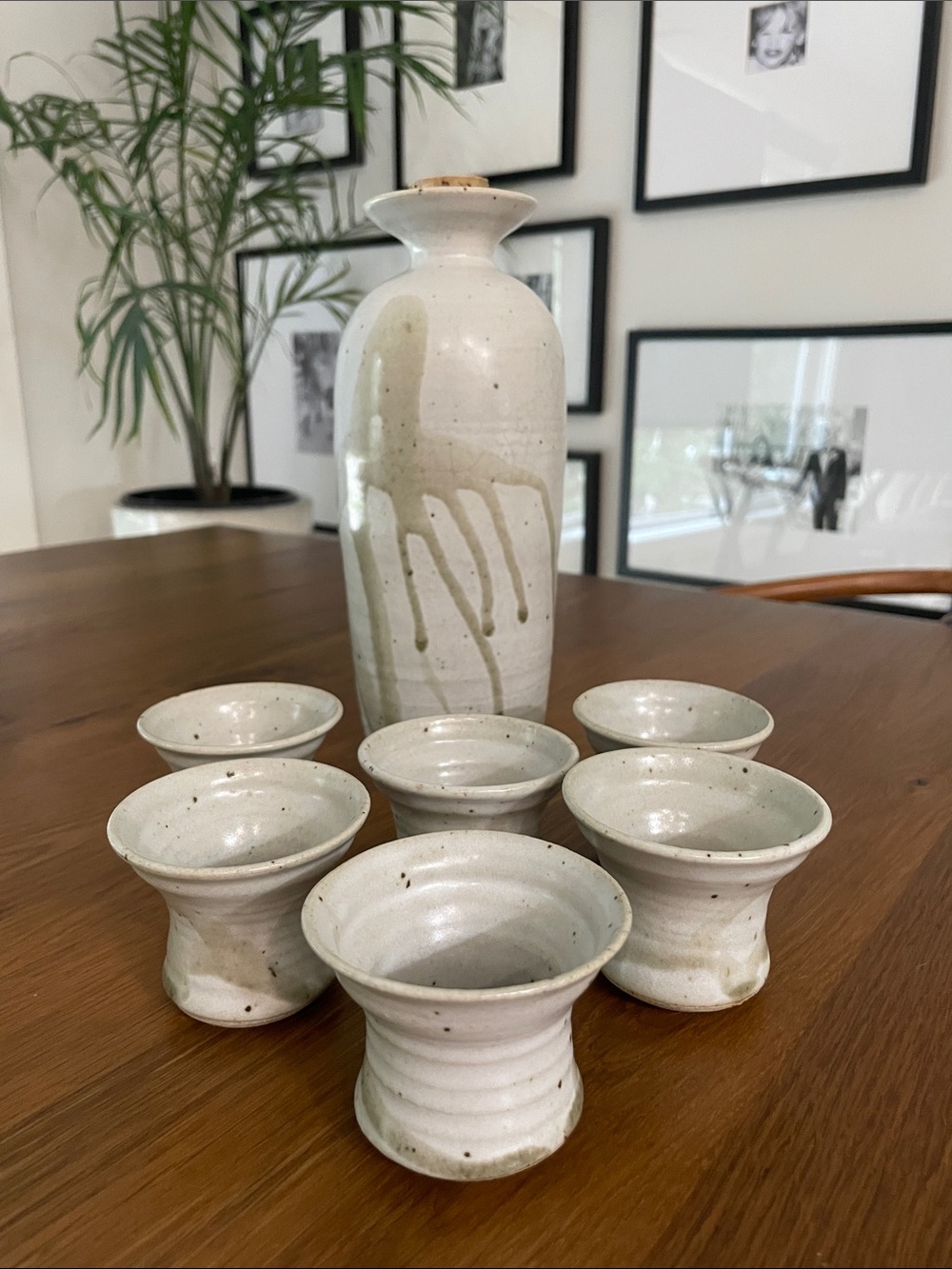 Handmade Studio Pottery Sake Set – Carafe & 6 Cups